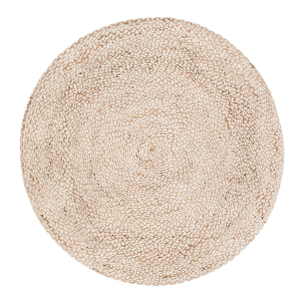 Jani Doti Natural/Ivory Jute and Upcycled Fiber Round Rug