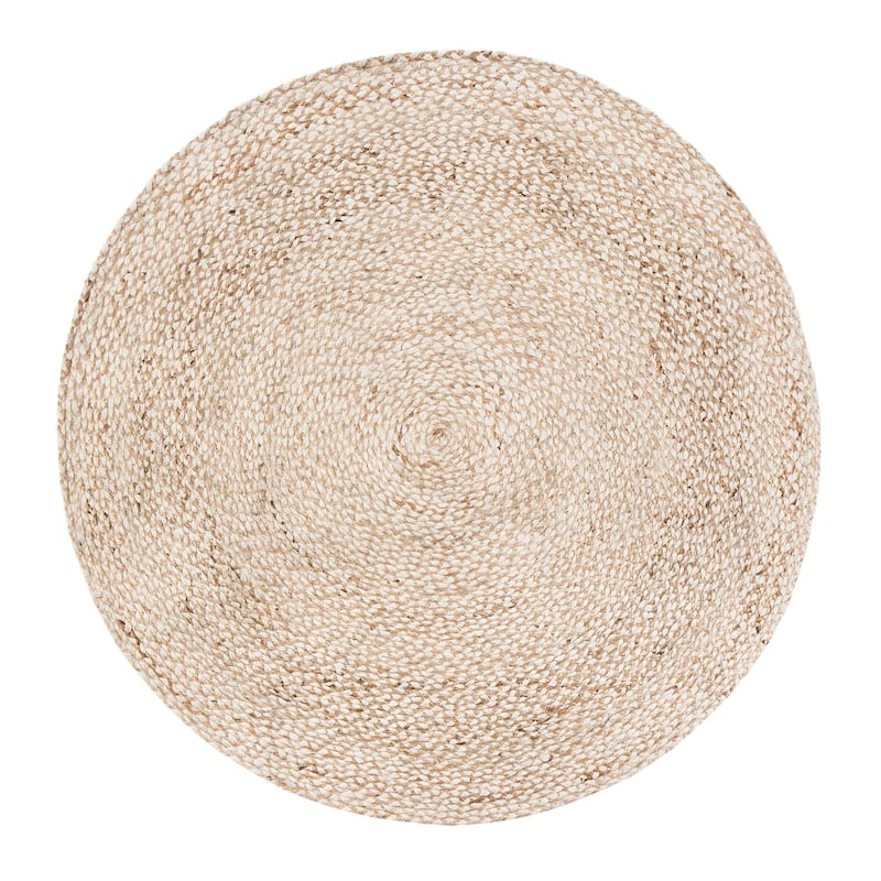 Jani Doti Natural/Ivory Jute and Upcycled Fiber Round Rug