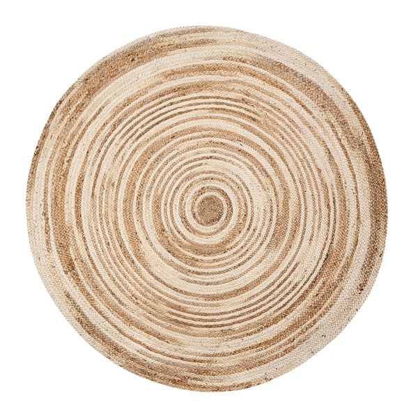 Jani Nova Natural/Ivory Round Jute Rug (8' Round) Free Shipping Today