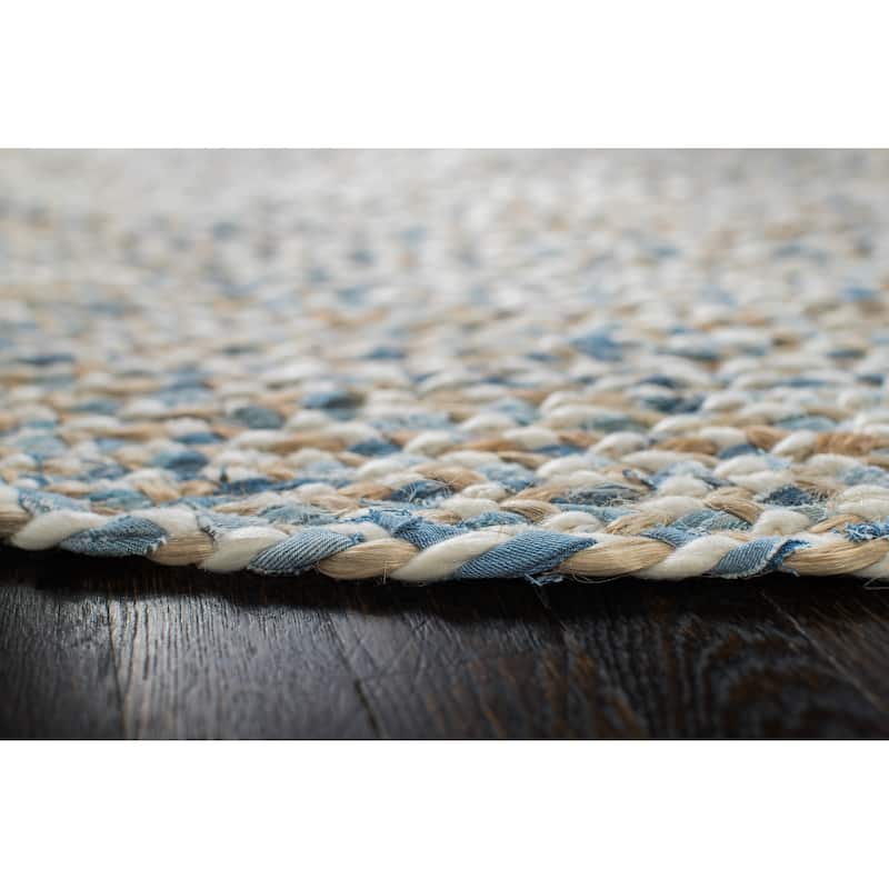 Jani Maura Natural/Blue Round Rug