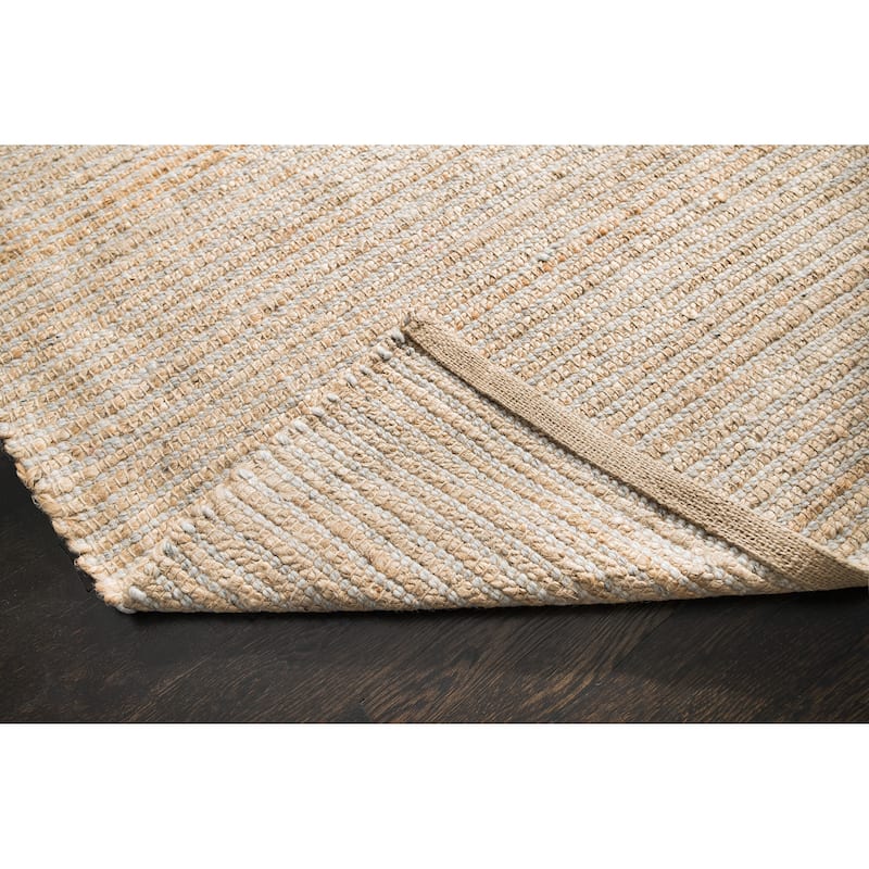 Jani Madi Natural/Gray Jute and Wool Rug , 5' x 8' Feet, Tan/Gray Handwoven Style Area Rug
