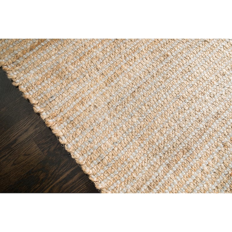 Jani Madi Natural/Gray Jute and Wool Rug , 5' x 8' Feet, Tan/Gray Handwoven Style Area Rug