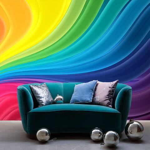 Full Color Waves of Rainbow Relax Spa Full Color Wall Decal Sticker Sticker Decal (48x65)