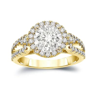 Auriya Round 2 1/3ctw Halo Diamond Engagement Ring 14k Gold (J-K, I1-I2)