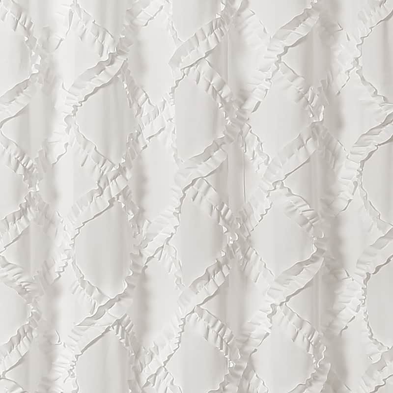 Lush Decor Ruffle Diamond Shower Curtain
