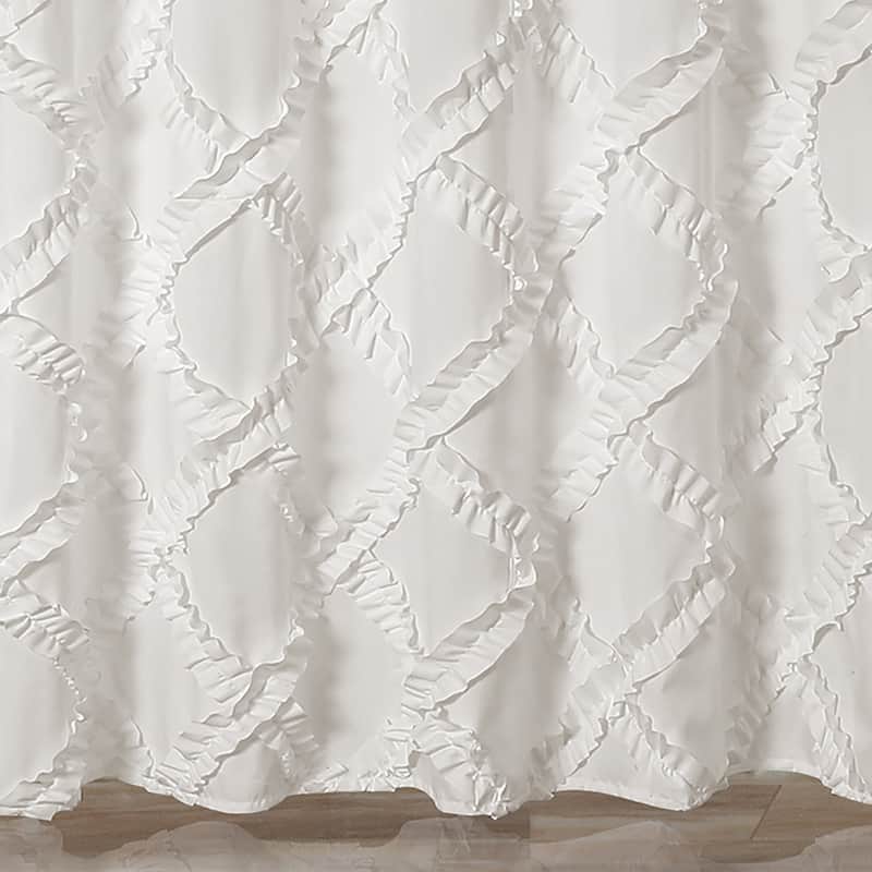 Lush Decor Ruffle Diamond Shower Curtain