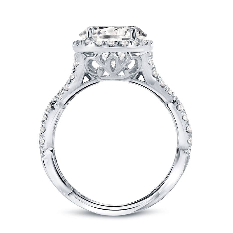 Auriya Twisted Split Shank 2 3/4ctw Halo Diamond Engagement Ring 14K Gold