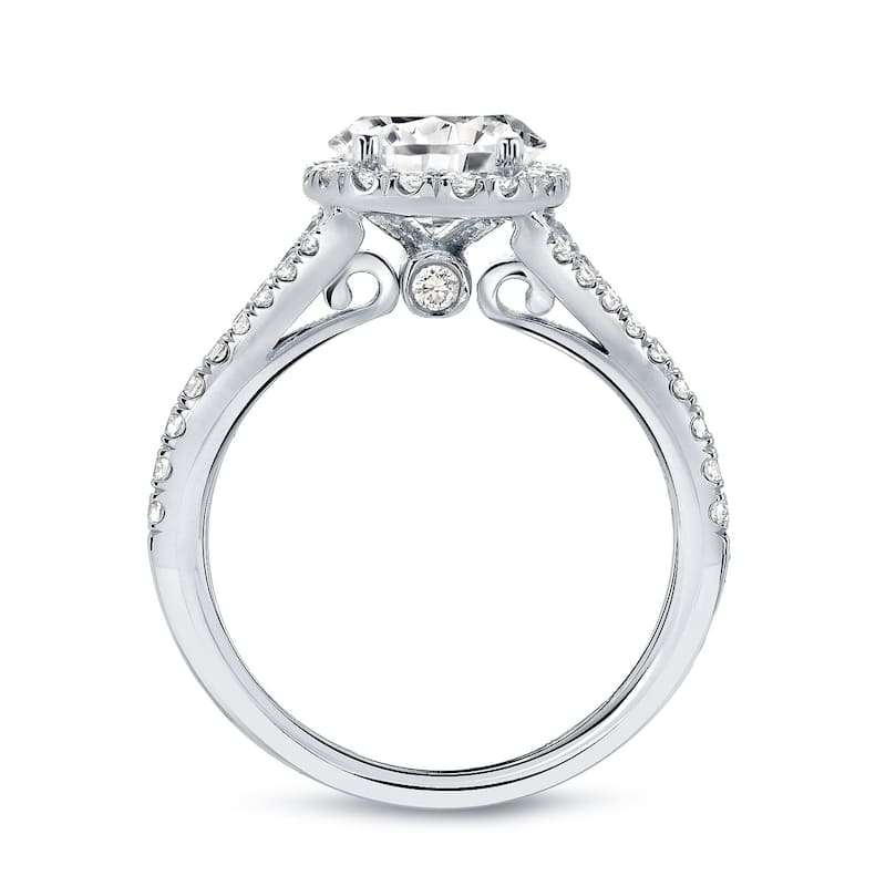 Auriya 2 carat TW Round Halo Diamond Engagement Ring 14K Gold Certified