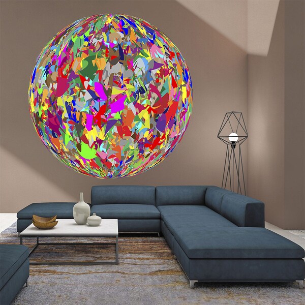 Shop Full Color Bright Colorful Circle Art Modern Full ...