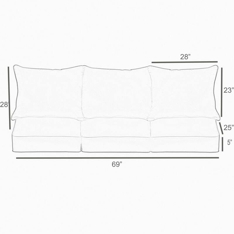 Mabley Sunbrella Lido Indigo Indoor/Outdoor Corded Pillow Sofa Set