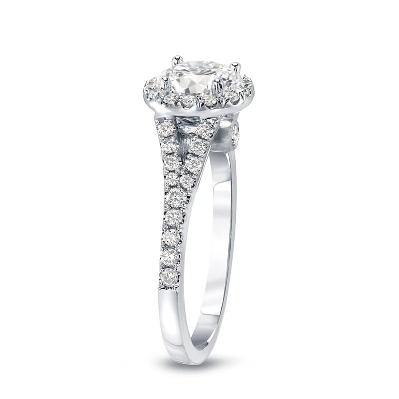 Auriya 1 1/2ctw Round Halo Diamond Engagement Ring 14k Gold