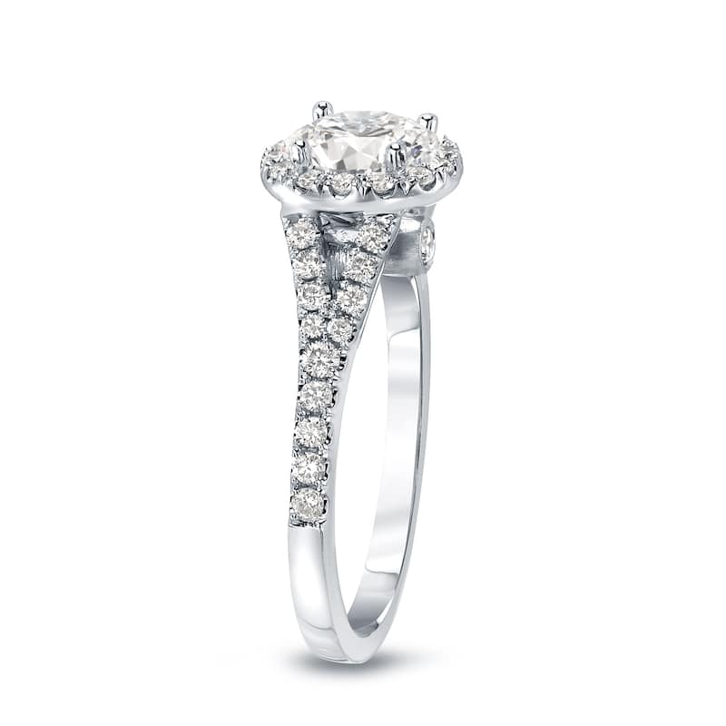 Auriya 1 1/2ctw Round Halo Diamond Engagement Ring 14k Gold