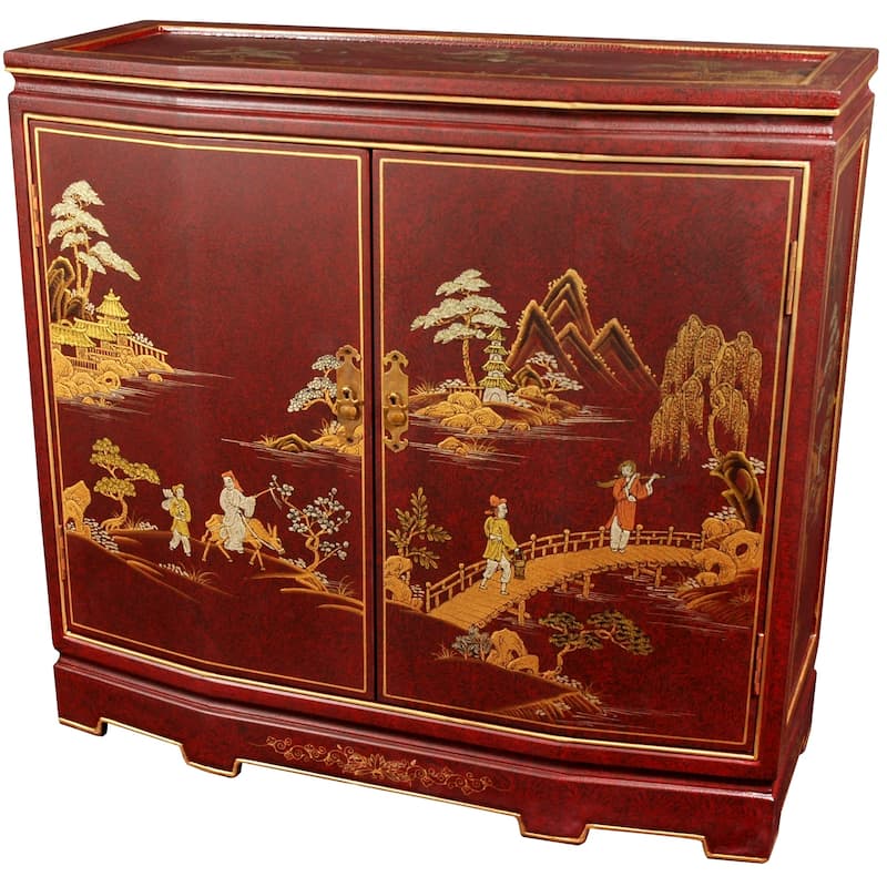 Handmade Japanese Slant Front Cabinet - 32.00"W x 13.00"D x 30.00"H