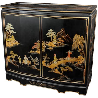 Handmade Japanese Slant Front Cabinet - 32.00"W x 13.00"D x 30.00"H