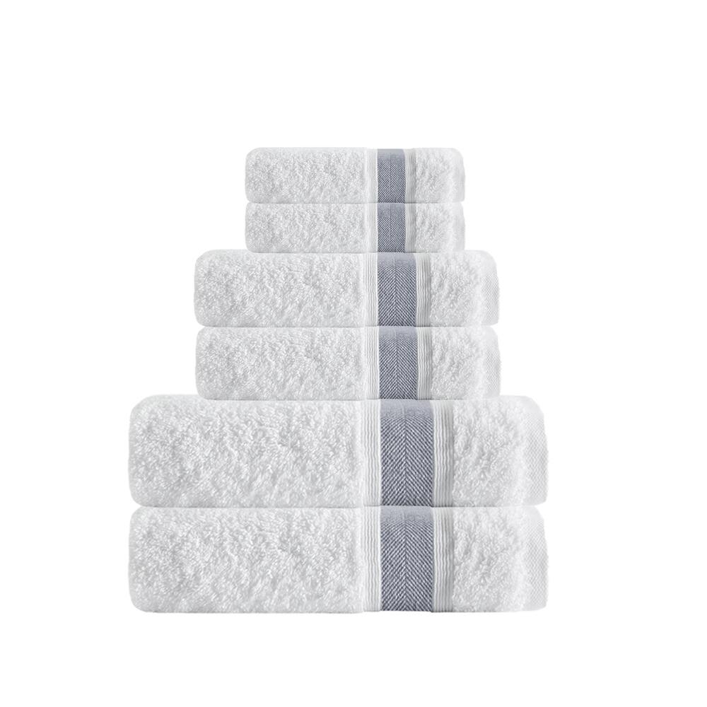 Depera Home Unique 6-Piece Turkish Cotton Towel Set - Bath 27 x 54 Hand 16 x 28 Washcloths 12 x 12