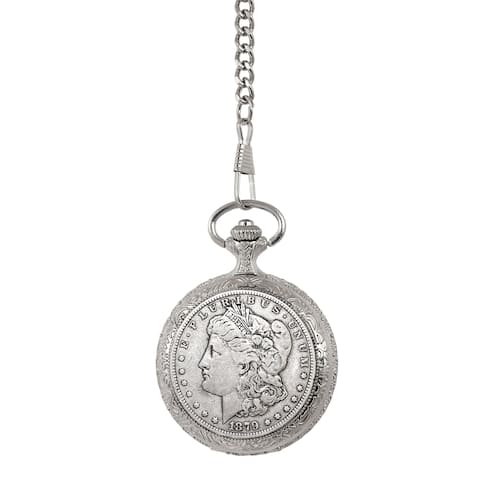 Smithsonian Institution 1800's Morgan Silver Dollar Pocket Watch