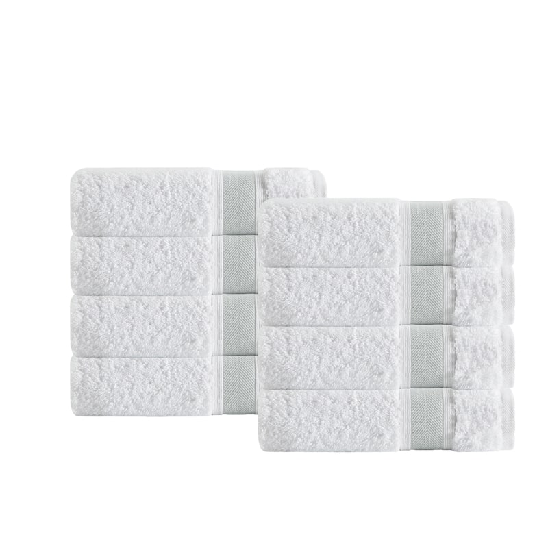 Depera Home Unique Turkish Cotton Hand Towels (Set of 8) - 16x28 inches - Green