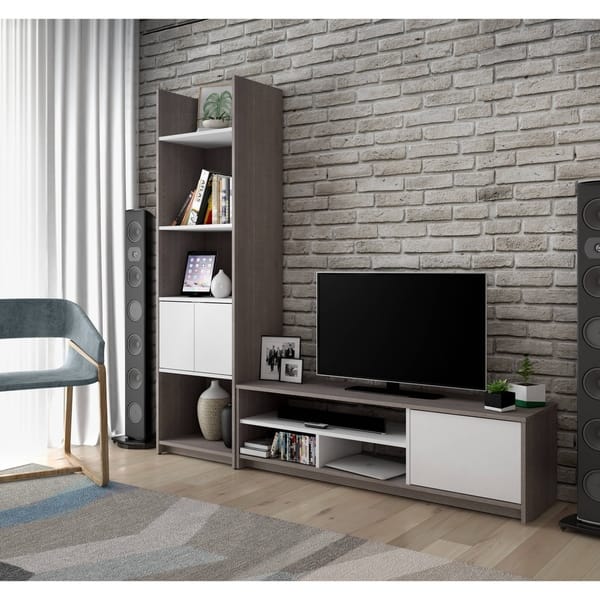 Shop Bestar Small Space 2 Piece Tv Stand And Storage Tower