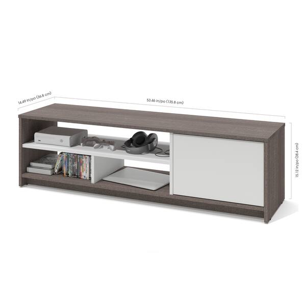 dimension image slide 5 of 7, Bestar Small Space 2-Piece Lift-Top Storage Coffee Table and TV Stand Set