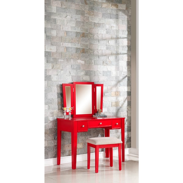 Candy Wood Vanity and Mirror Set