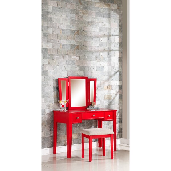 Candy Wood Vanity and Mirror Set