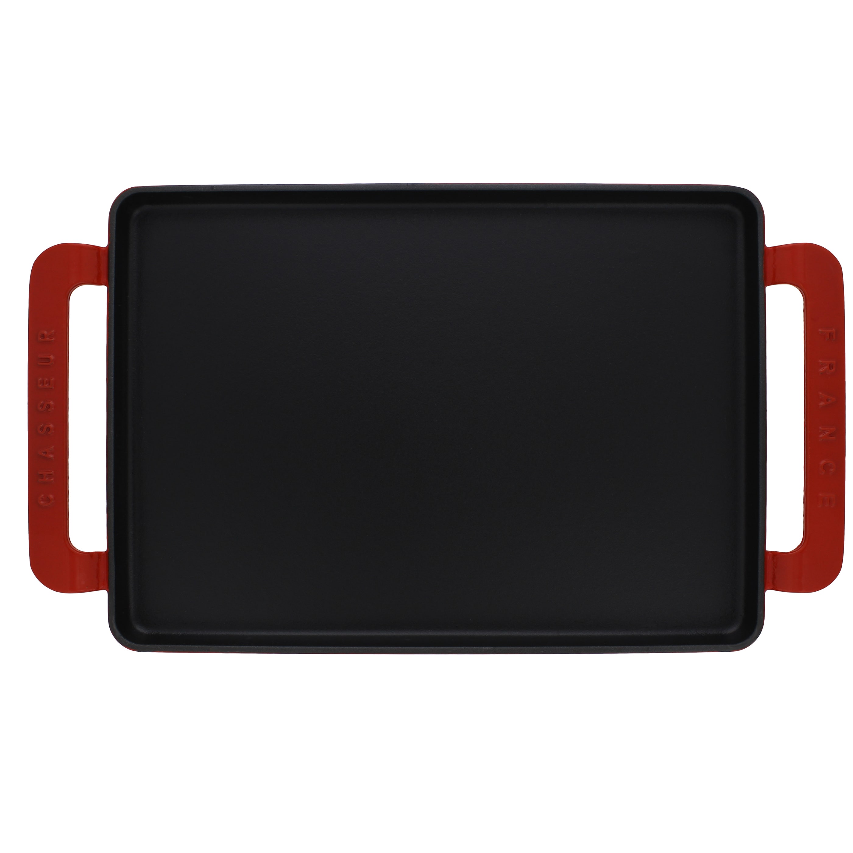 Chasseur 14-inch Red Rectangular French Enameled Cast Iron Griddle