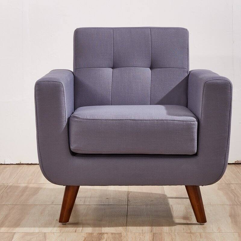 Grace Mid-Century Tufted Upholstered Rainbeau Living Room Sofa, Loveseat, and Chair 3-piece Set