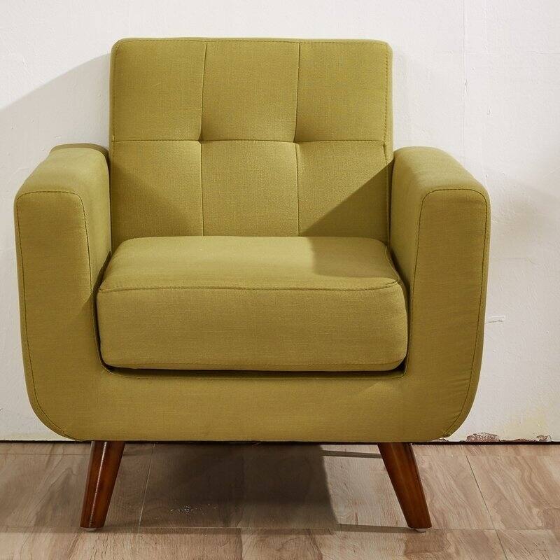 Grace Mid-Century Tufted Upholstered Rainbeau Living Room Sofa, Loveseat, and Chair 3-piece Set