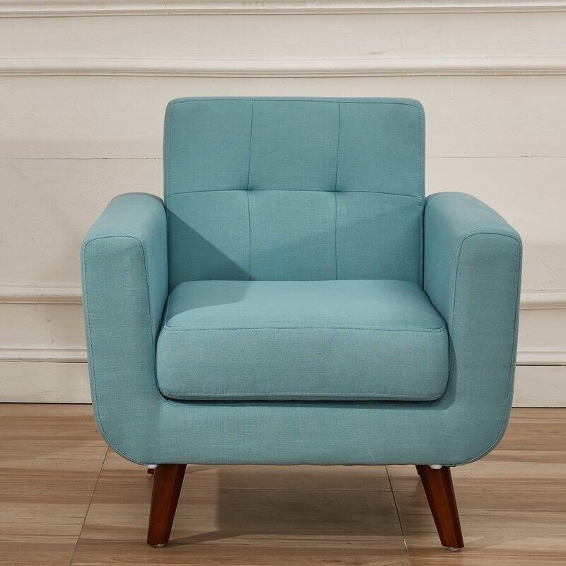 Grace Mid-Century Tufted Upholstered Rainbeau Living Room Sofa, Loveseat, and Chair 3-piece Set