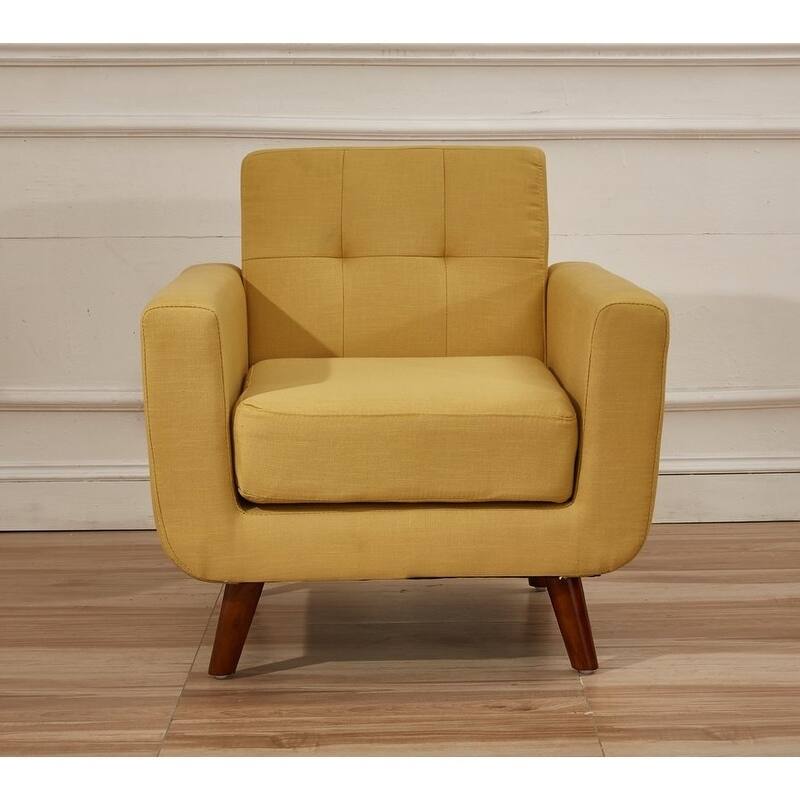 Grace Mid-Century Tufted Upholstered Rainbeau Living Room Sofa, Loveseat, and Chair 3-piece Set