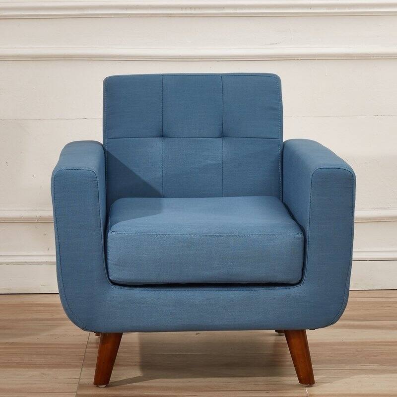 Grace Mid-Century Tufted Upholstered Rainbeau Living Room Sofa, Loveseat, and Chair 3-piece Set