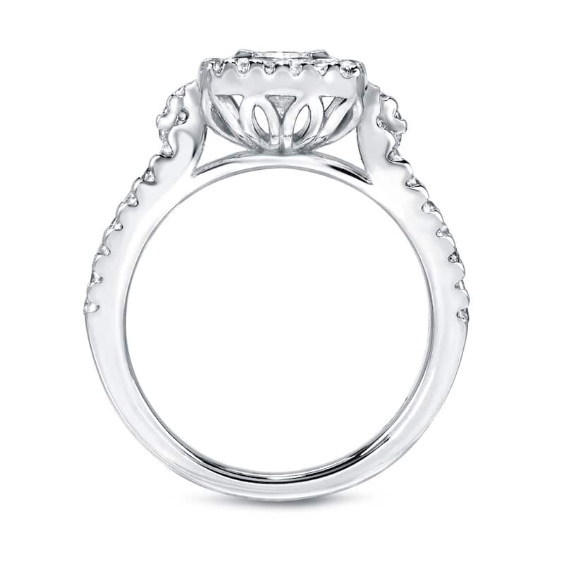 Auriya Platinum 1 2/5ctw Modern Princess-cut Halo Diamond Engagement Ring (J-K, I1-I2)