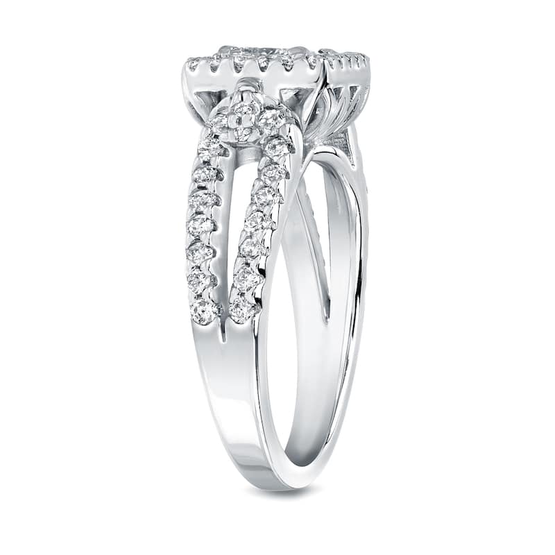 Auriya Platinum 1 2/5ctw Modern Princess-cut Halo Diamond Engagement Ring (J-K, I1-I2)