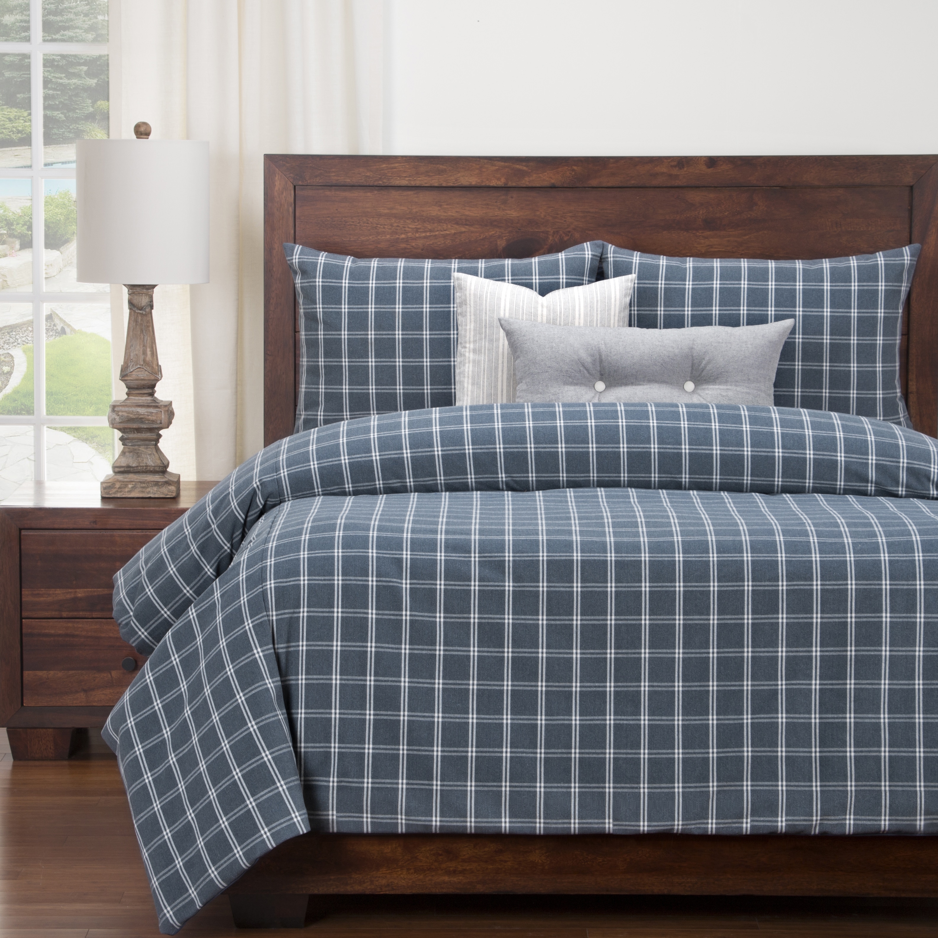 Shop Siscovers Luxury Tartan Denim Down Alt Duvet Cover Set On