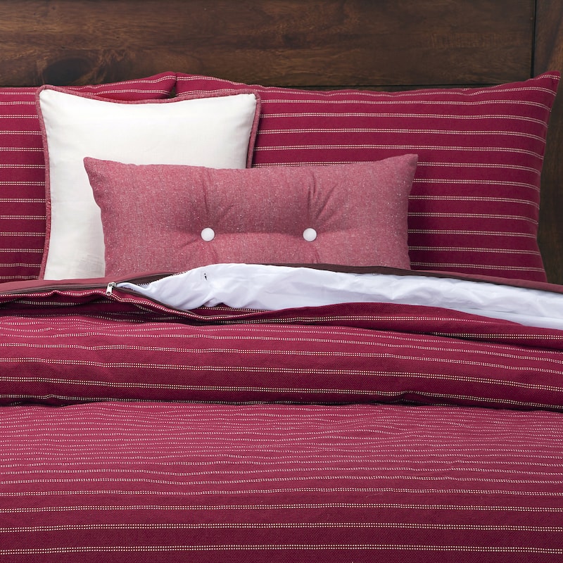 Copper Grove Bischofsheim Cotton-blend Burlap Brick Down Alt Duvet Cover Set