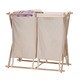 preview thumbnail 3 of 3, Collapsible Wood X-Frame Double Laundry Hamper Sorter