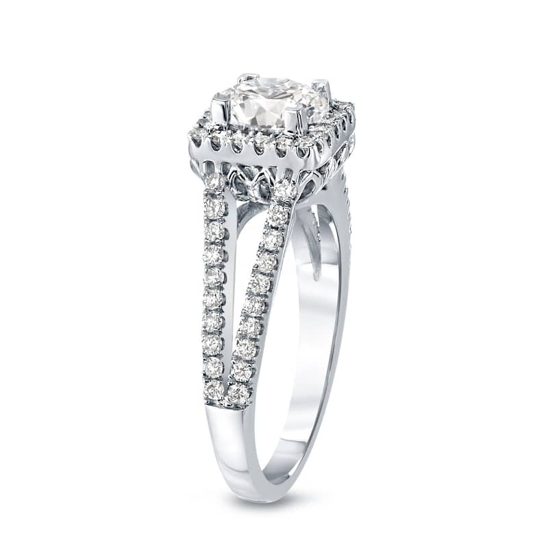 Auriya 1 1/4ctw Princess-Cut Halo Diamond Engagement Ring 14k Gold (H-I, I1-I2)