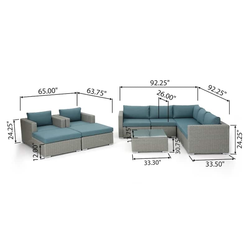 Santa Rosa Outdoor 10-piece Sectional Set by Christopher Knight Home
