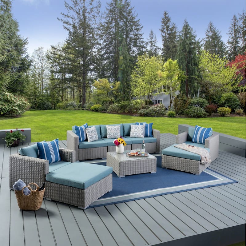 Santa Rosa Outdoor 8-piece Wicker Sectional Sofa Set with Cushions by Christopher Knight Home