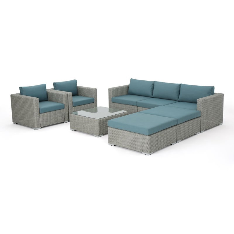 Santa Rosa Outdoor 8-piece Wicker Sectional Sofa Set with Cushions by Christopher Knight Home
