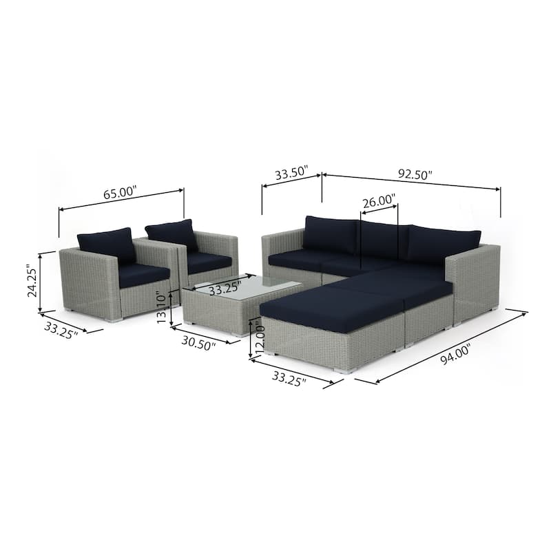 Santa Rosa Outdoor 8-piece Wicker Sectional Sofa Set with Cushions by Christopher Knight Home