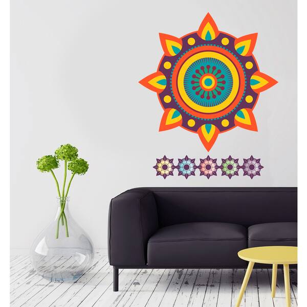 Full Color Painted Flower Beauty Spa Full Color Wall Decal Sticker