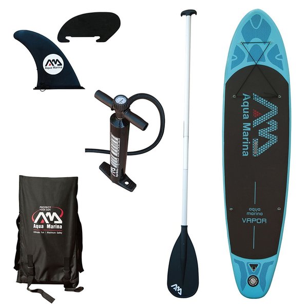 Aqua Marina Vapor SUP Inflatable Stand Up Paddle Board w/ 3-Piece Paddle Set (10'10)