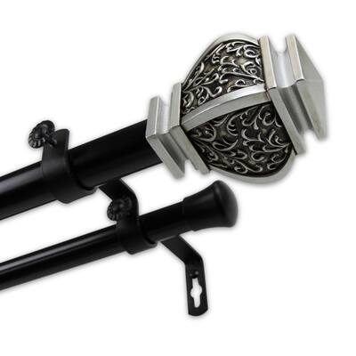InStyleDesign 1-inch Two Tone Royalty Collection Double Curtain Rod