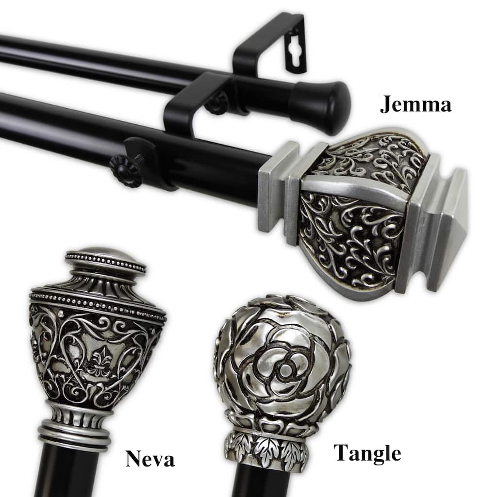 InStyleDesign 1-inch Two Tone Royalty Collection Double Curtain Rod