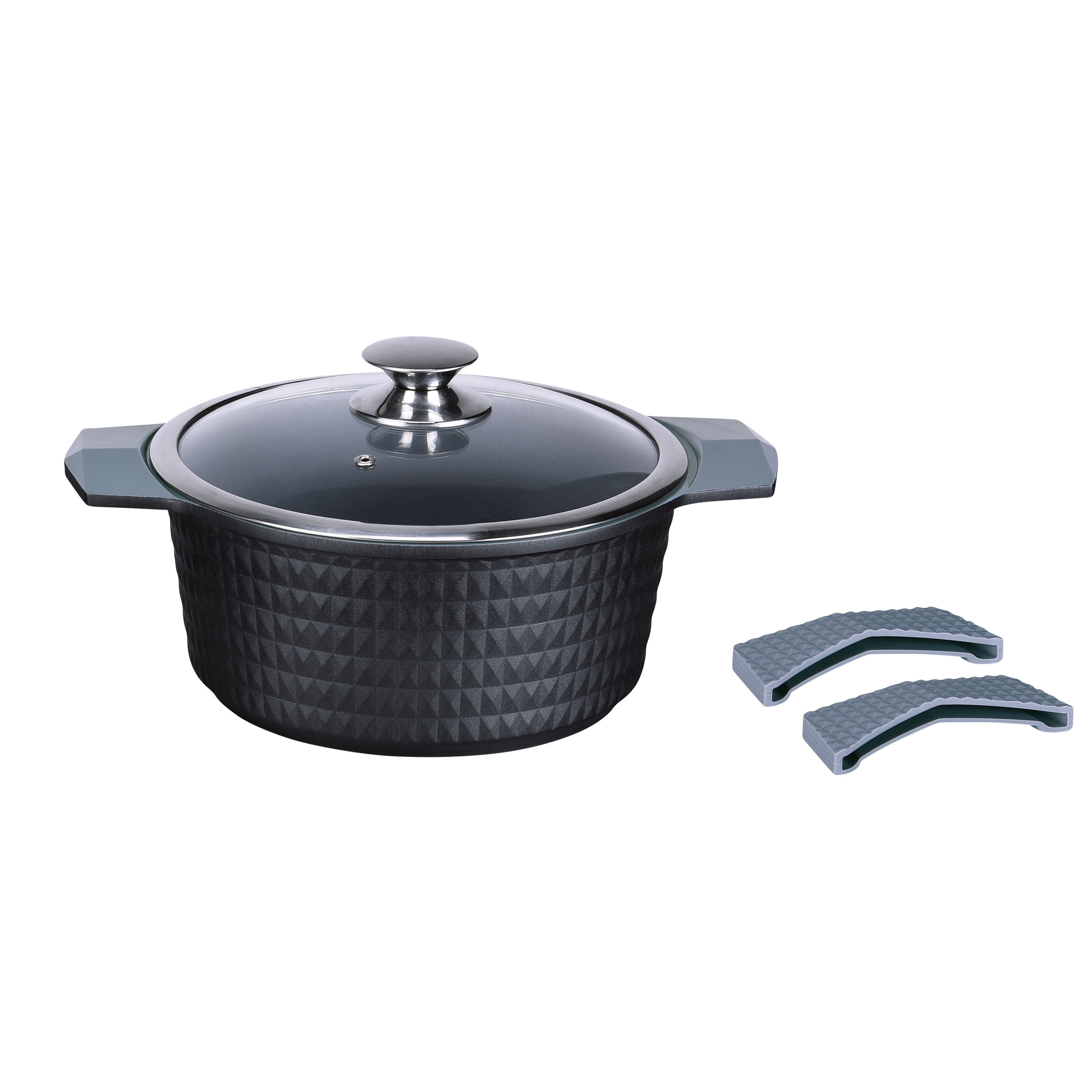 Danico Enterprises Inc Diamond Cut Cookware, Size: 5 Quart, Black