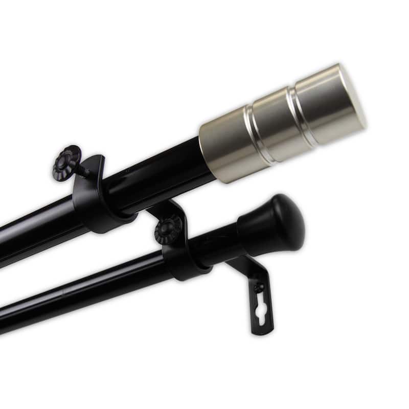 InStyleDesign 13/16" Two Tone Tube Collection Double Curtain Rod