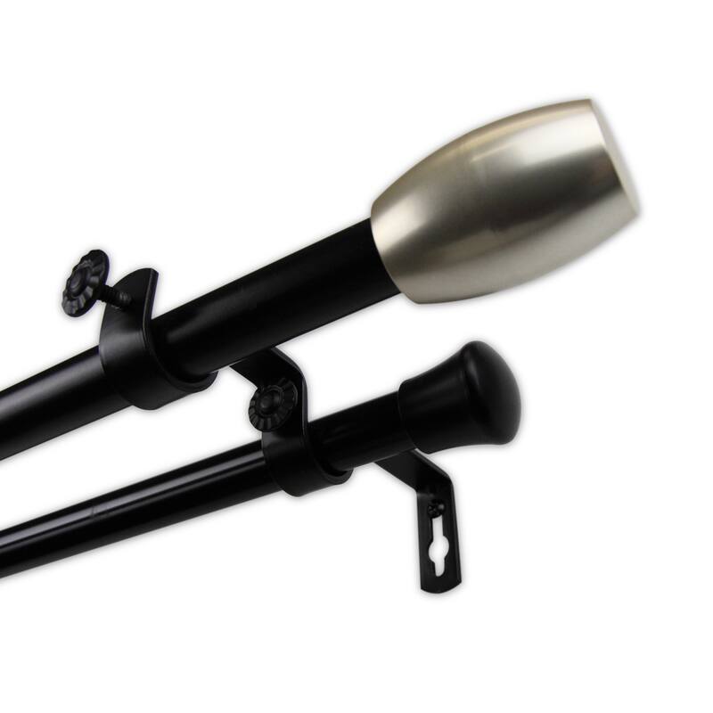 InStyleDesign 13/16" Two Tone Tube Collection Double Curtain Rod