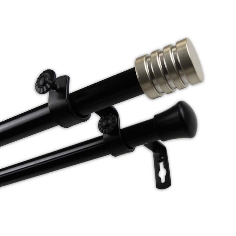 InStyleDesign 13/16" Two Tone Tube Collection Double Curtain Rod