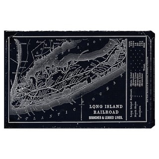 Oliver Gal 'long Island Rail Road Map' Maps And Flags Wall Art Canvas 